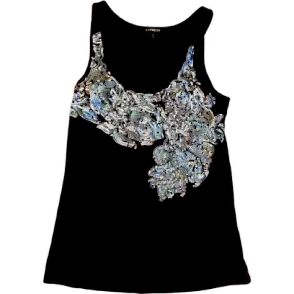 Express Sequined Tank Sleeveless Top